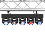 Beamz Galaxy5 Moving Head Bar – 5 × 40 W RGBW LEDs mit Pixelring