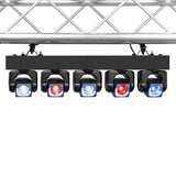 Beamz Galaxy5 Moving Head Bar – 5 × 40 W RGBW LEDs mit Pixelring