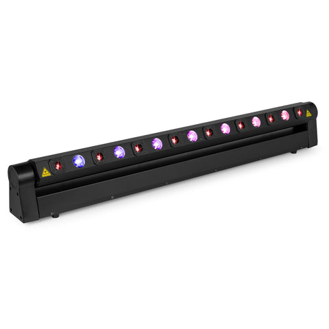 BeamZ Hyaden Moving Bar – 7 × 3 W RGBW LEDs + 8 rote Laserstrahlen