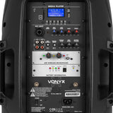 VONYX "Verve38" 12" Akku PA Lautsprecher mit USB, SD MP3 Player, Bluetooth 5.0, 2 UHF Funkmikrofonen & Fernbedienung