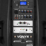 VONYX "Verve46" 15" Akku PA Lautsprecher mit USB, SD MP3 Player, Bluetooth 5.0, 2 UHF Funkmikrofonen & Fernbedienung - Lightronic Showequipment