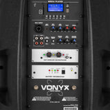 VONYX "Verve46" 15" Akku PA Lautsprecher mit USB, SD MP3 Player, Bluetooth 5.0, 2 UHF Funkmikrofonen & Fernbedienung - Lightronic Showequipment