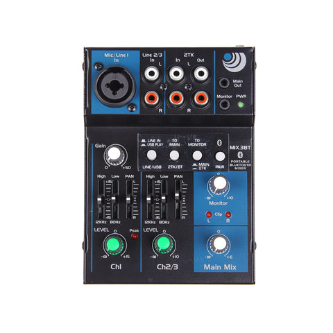 INVOTONE MIX.3 BT kompakter 3-Kanal-Mixer mit Bluetooth®-Funktion