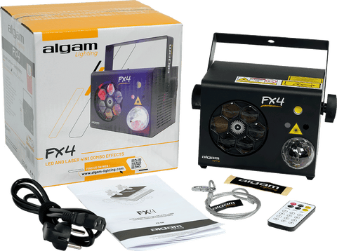 ALGAM LIGHTING - FX-4 | 4-in-1-Multieffekt: LED Gobos, Magic Ball, RG-Laser und Stroboskop - Lightronic Showequipment