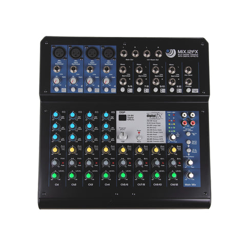 INVOTONE MIX.12 FX professioneller 12-Kanal-Mixer mit integriertem Multi-Effektprozessor