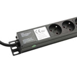 Adam Hall 19" 1HE Steckdosenleiste 8 - fach, französische Norm - Lightronic Showequipment