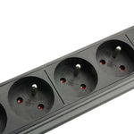 Adam Hall 19" 1HE Steckdosenleiste 8 - fach, französische Norm - Lightronic Showequipment