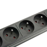 Adam Hall 19" 1HE Steckdosenleiste 8 - fach, französische Norm - Lightronic Showequipment