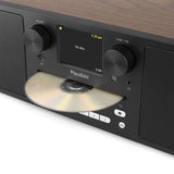 Audizio Naples Stereo-DAB-Radio mit CD-Player, Bluetooth, UKW und Internetradio – 60 W, Braun / Schwarz - Lightronic Showequipment