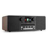 Audizio Naples Stereo-DAB-Radio mit CD-Player, Bluetooth, UKW und Internetradio – 60 W, Braun / Schwarz - Lightronic Showequipment