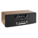 Audizio Naples Stereo-DAB-Radio mit CD-Player, Bluetooth, UKW und Internetradio – 60 W, Braun / Schwarz - Lightronic Showequipment