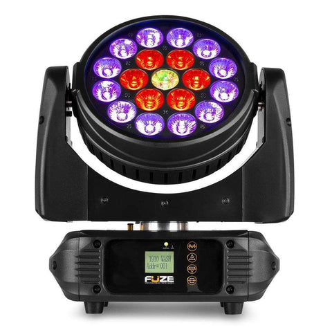 BeamZ Fuze1910 Wash Moving Head, 19x 10 Watt RGBW, Ringsteuerung
