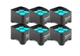 SET: 6 x BeamZ BBP90 Uplighting Akku PAR Scheinwerfer 4x4W RGB+UV - Lightronic Showequipment