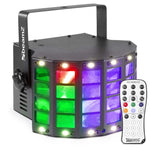 BeamZ "DerbyStrobe LED" Hybrid DMX Derby & Strobe RGBW LED Lichteffekt mit IR-Fernbedienung.