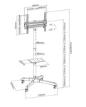 Audizio MFS30 mobiler TV Ständer mit Rollen für 32"-65" Bildschirme - Lightronic Showequipment