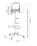 Audizio MFS30 mobiler TV Ständer mit Rollen für 32"-65" Bildschirme - Lightronic Showequipment