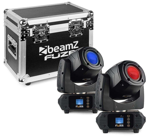BeamZ FUZE75S 75W Moving Head Spot Set 2x im Flightcase - Lightronic Showequipment