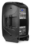 Aktiver 12" PA-Lautsprecher Kit inkl. Stativ, USB/SD Bluetooth MP3 Player & Fernbedienung - Lightronic Showequipment