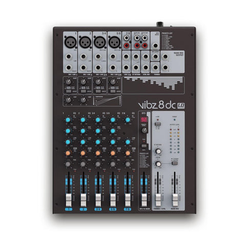 LD Systems VIBZ 8 DC 8-Kanal Mischpult mit DFX und Kompressor - Lightronic Showequipment