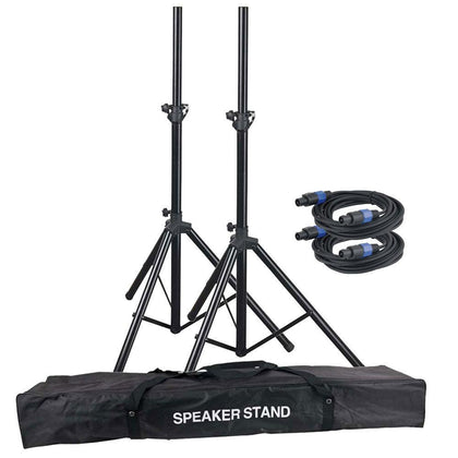Showgear Set aus 2 Boxenständer, Lautsprecherkabel und Tragetasche - Lightronic Showequipment