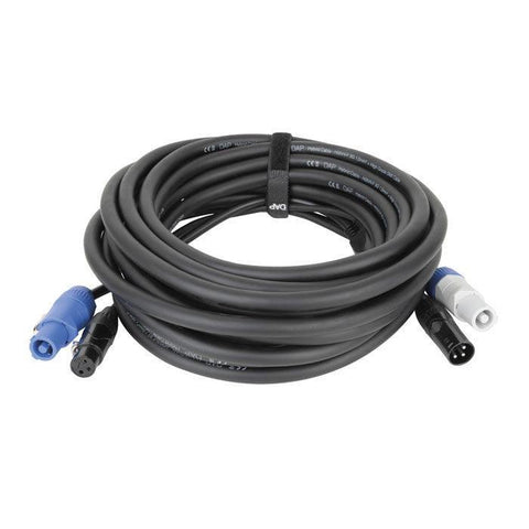 DAP FP20 Kombi-Kabel, 15 m, XLR 3pol male / female, Powercon grau / blau - Lightronic Showequipment